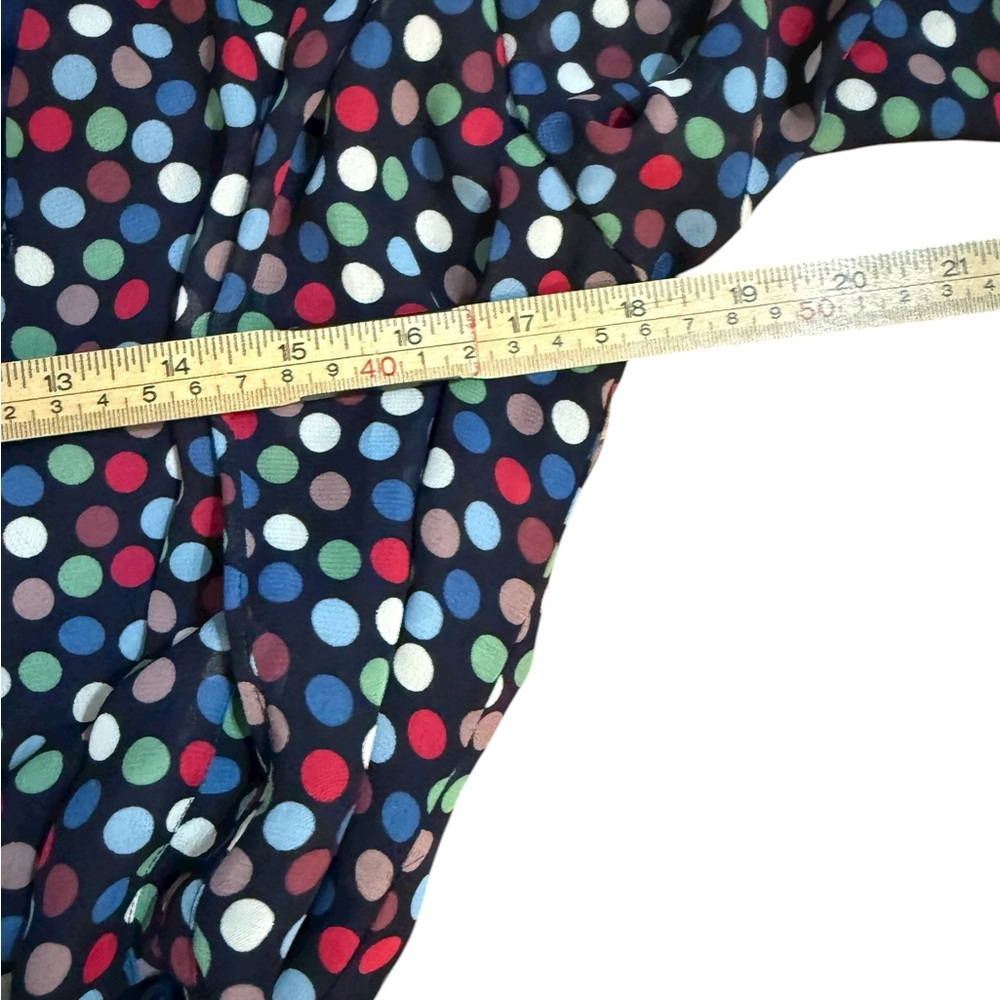 Betsey Johnson Wrap Dress Womens Size 10 Polka Dots High Low Hem‎ Sleeve Tie NEW - Picture 7 of 14